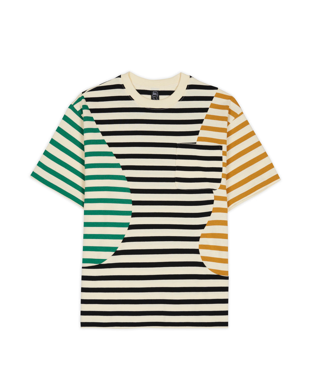 Organic Paneled Stripe Shirt, Cream / Multi