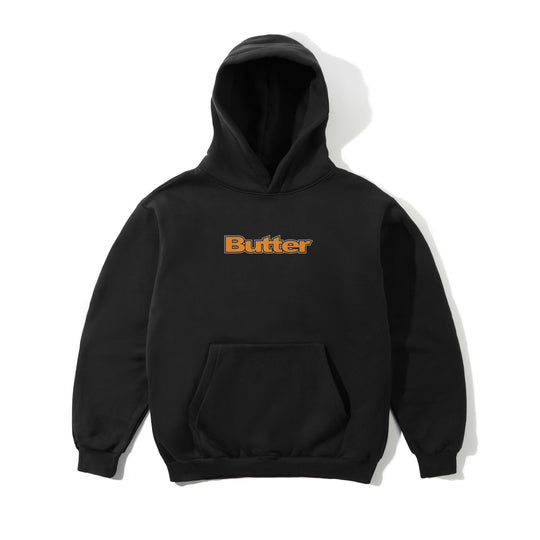 Outline Logo Pullover Hood, Black