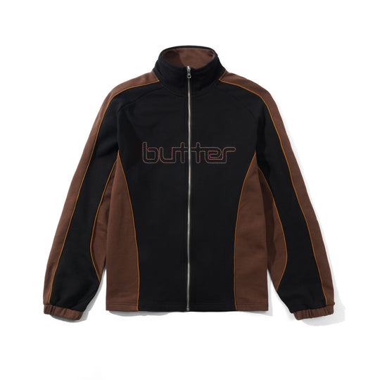 Outline Zip-Thru Top, Black / Chocolate