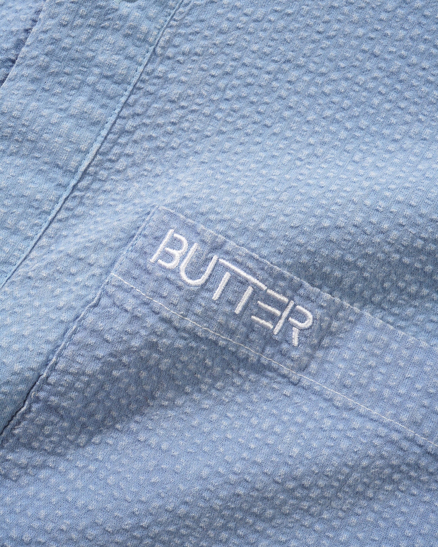 Overdye Seersucker S/S Shirt, Blue