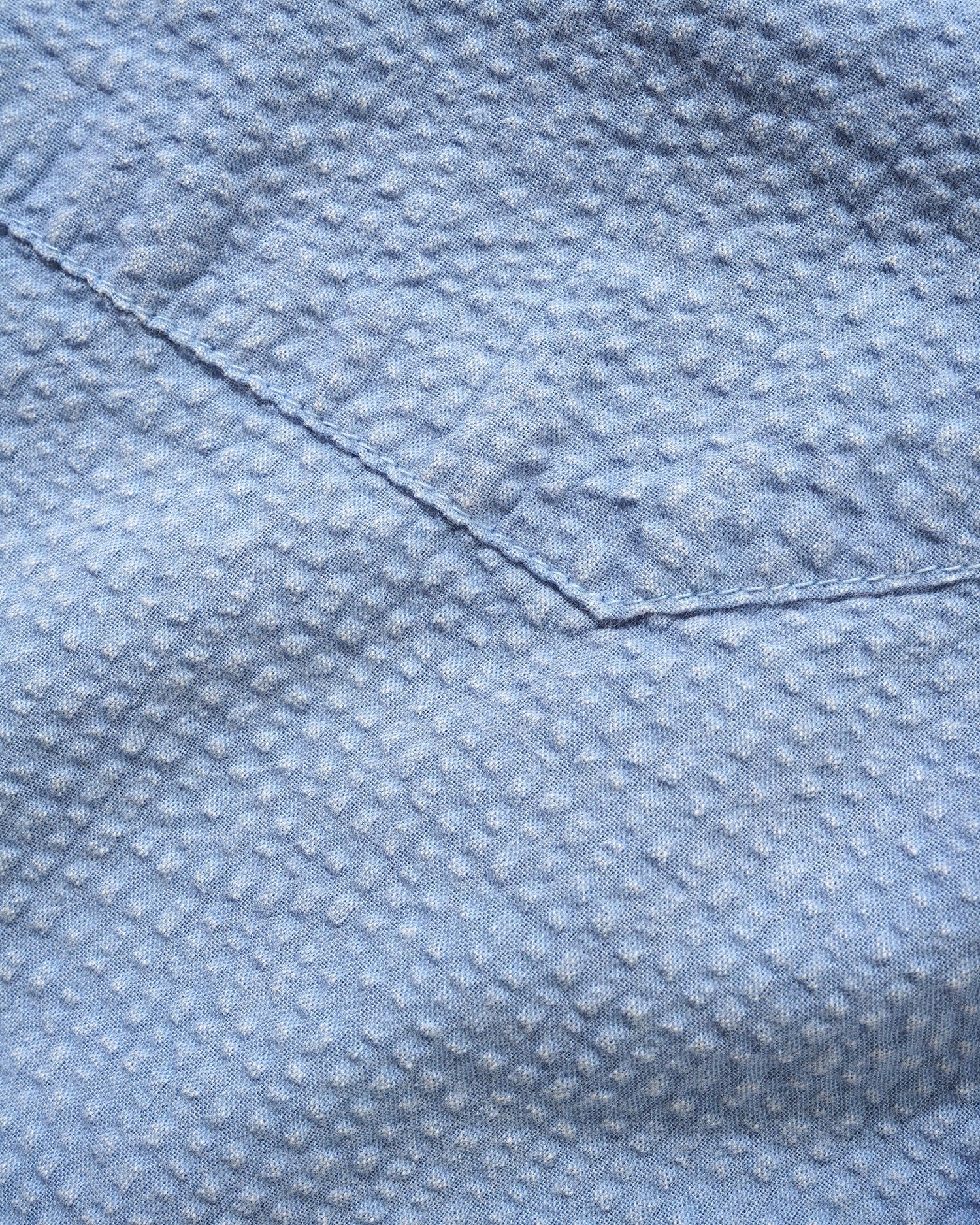 Overdye Seersucker S/S Shirt, Blue