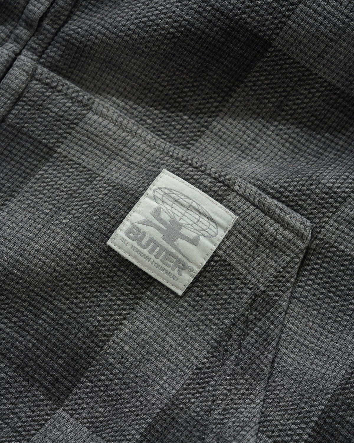 Waffle Zip-Thru Hood, Grey Plaid