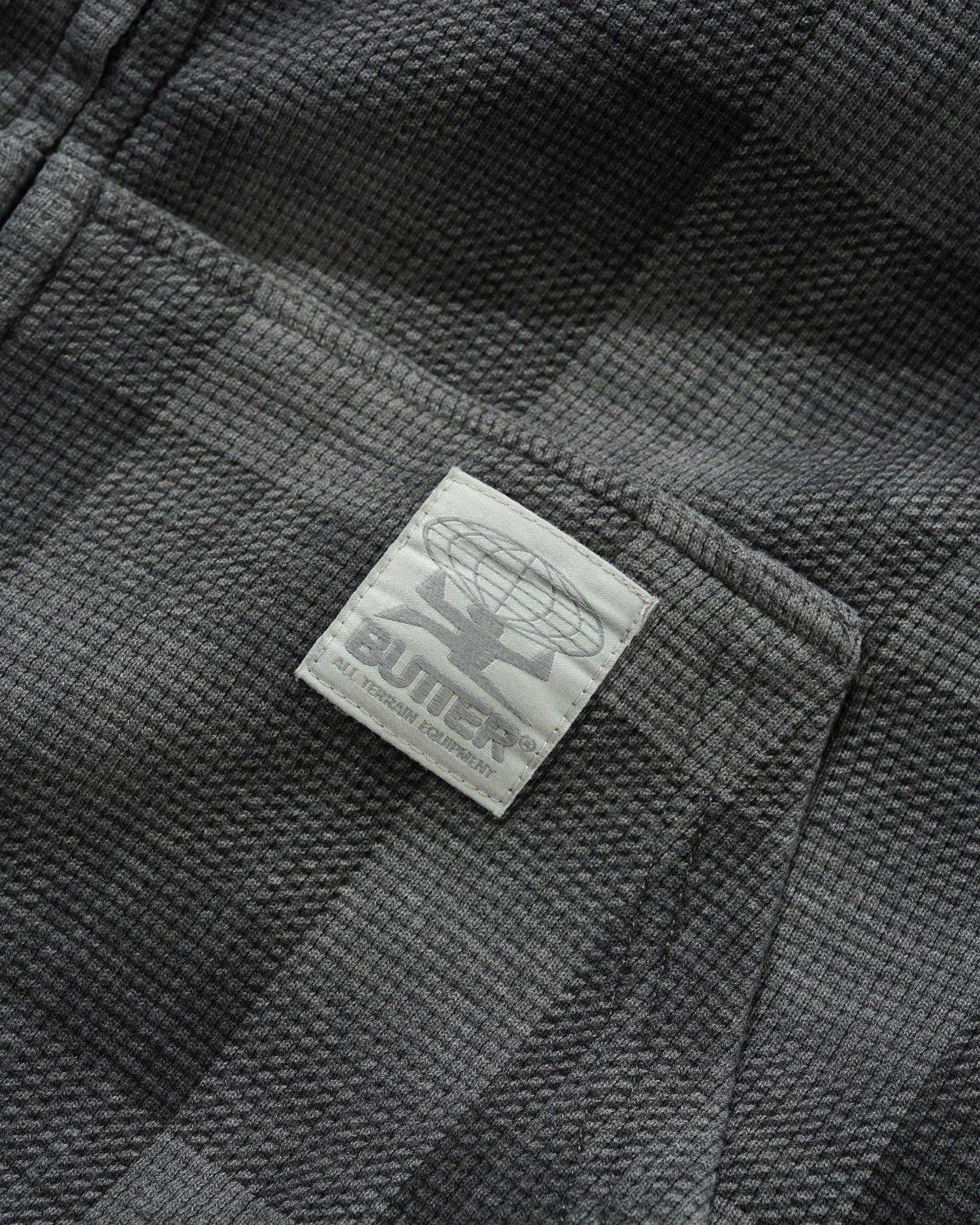 Waffle Zip-Thru Hood, Grey Plaid