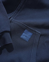 Waffle Zip-Thru Hood, Navy Overdye