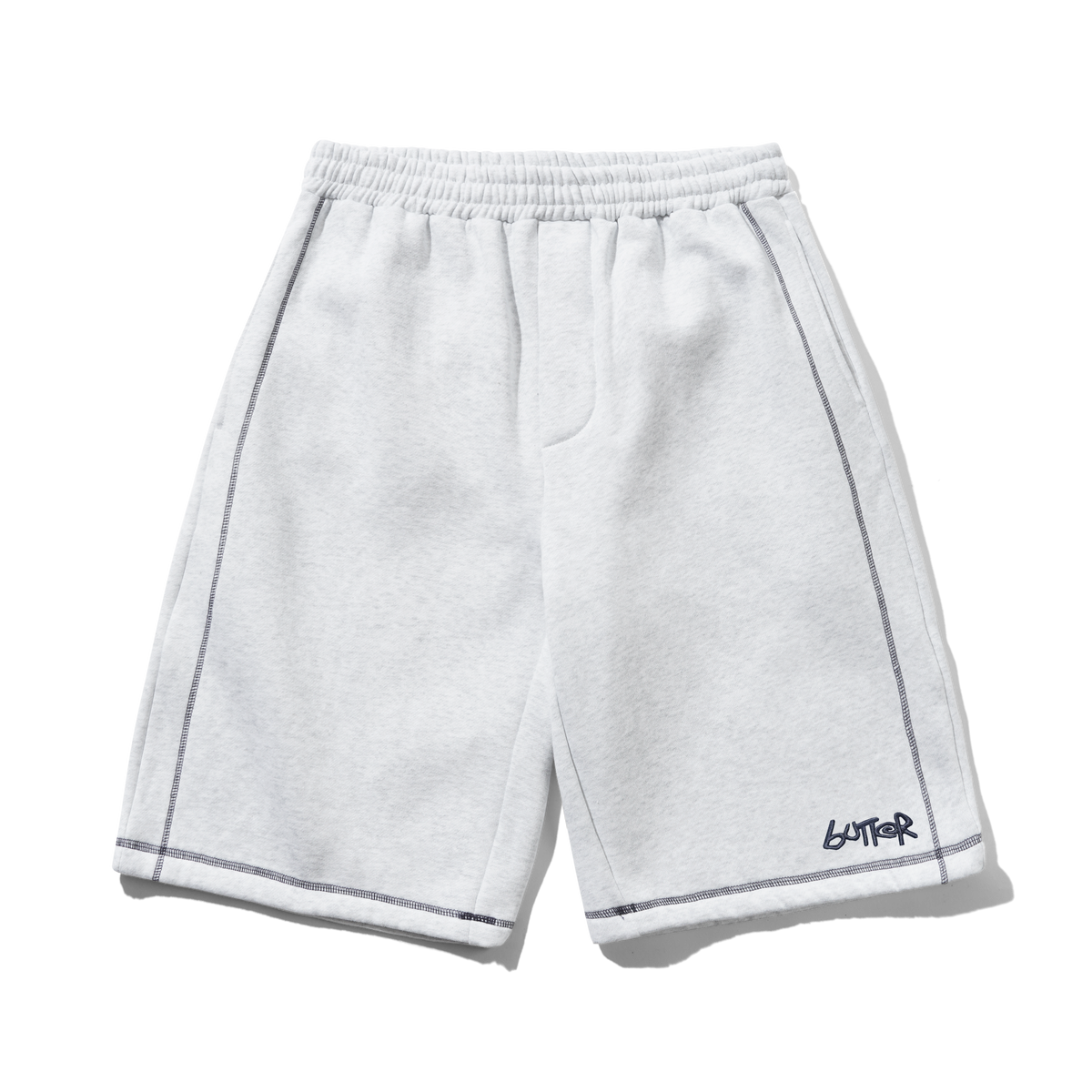 Overlock Stitch Fleece Shorts, Ash