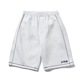 Overlock Stitch Fleece Shorts, Ash