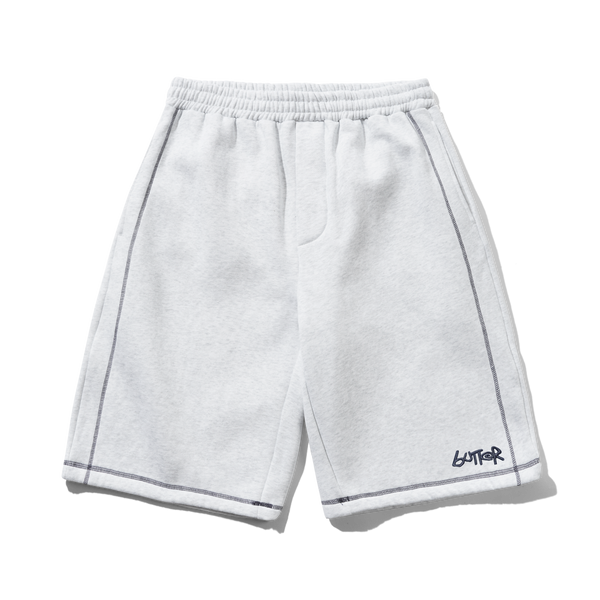 Butter Goods Overlock Stitch Fleece Shorts, Ash