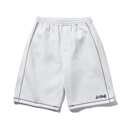 Overlock Stitch Fleece Shorts, Ash