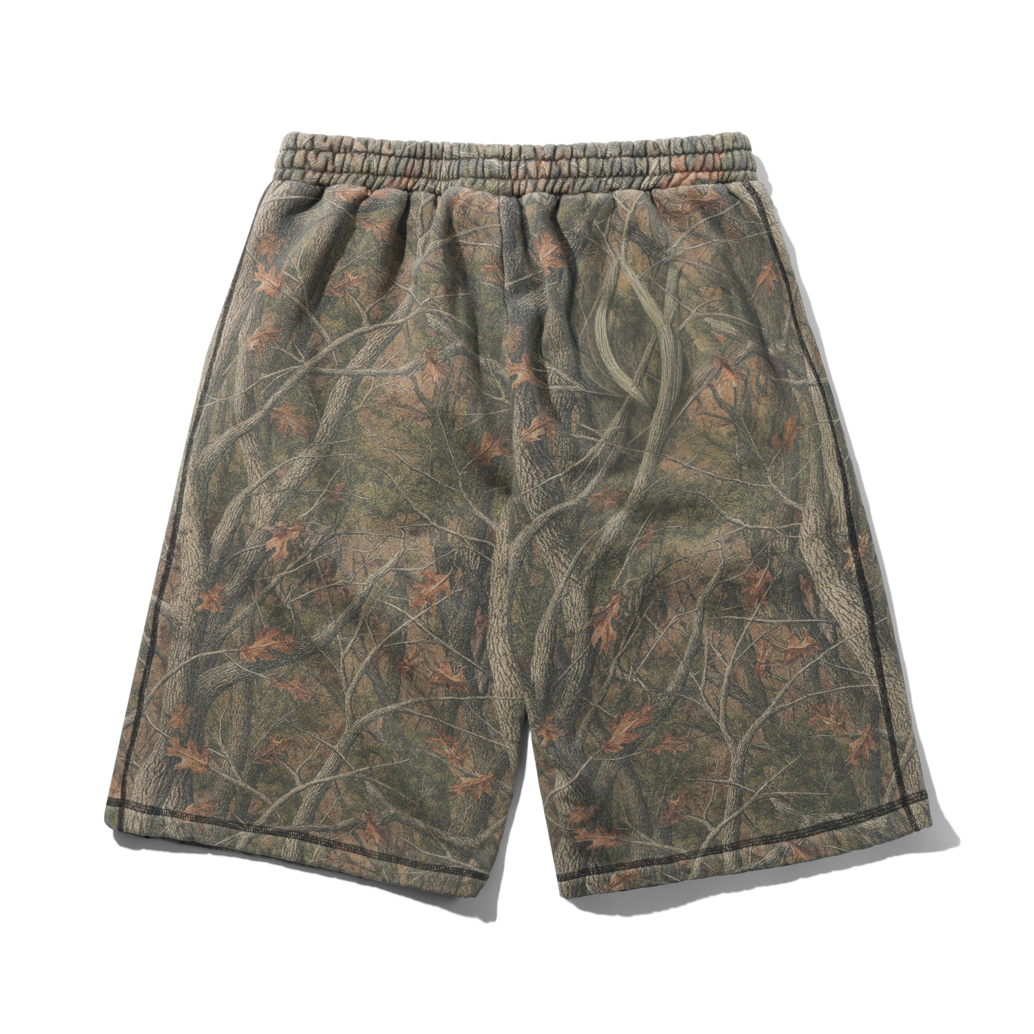 Overlock Stitch Fleece Shorts, Forest Camo