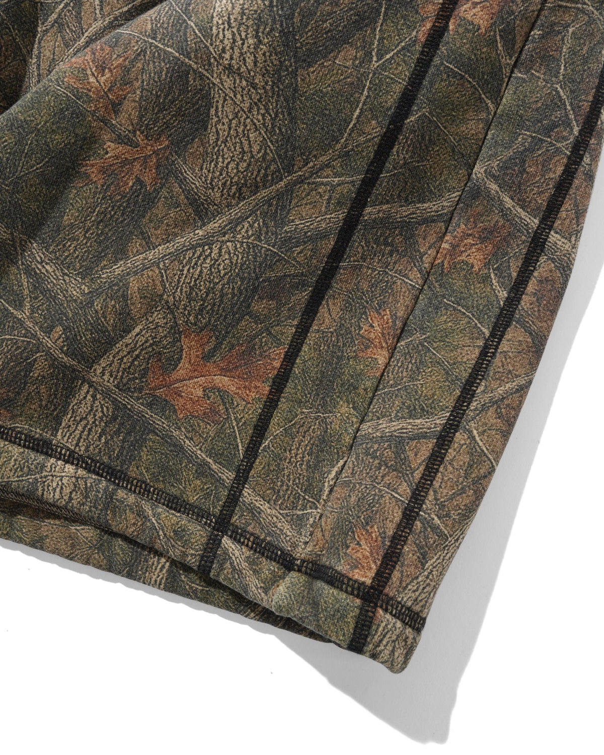 Overlock Stitch Fleece Shorts, Forest Camo