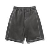 Overlock Stitch Fleece Shorts, Washed Black
