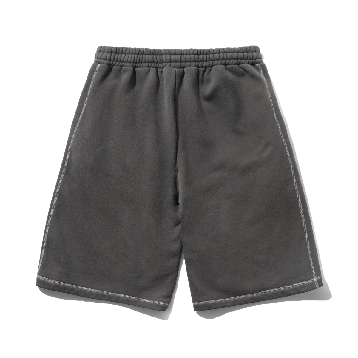 Overlock Stitch Fleece Shorts, Washed Black