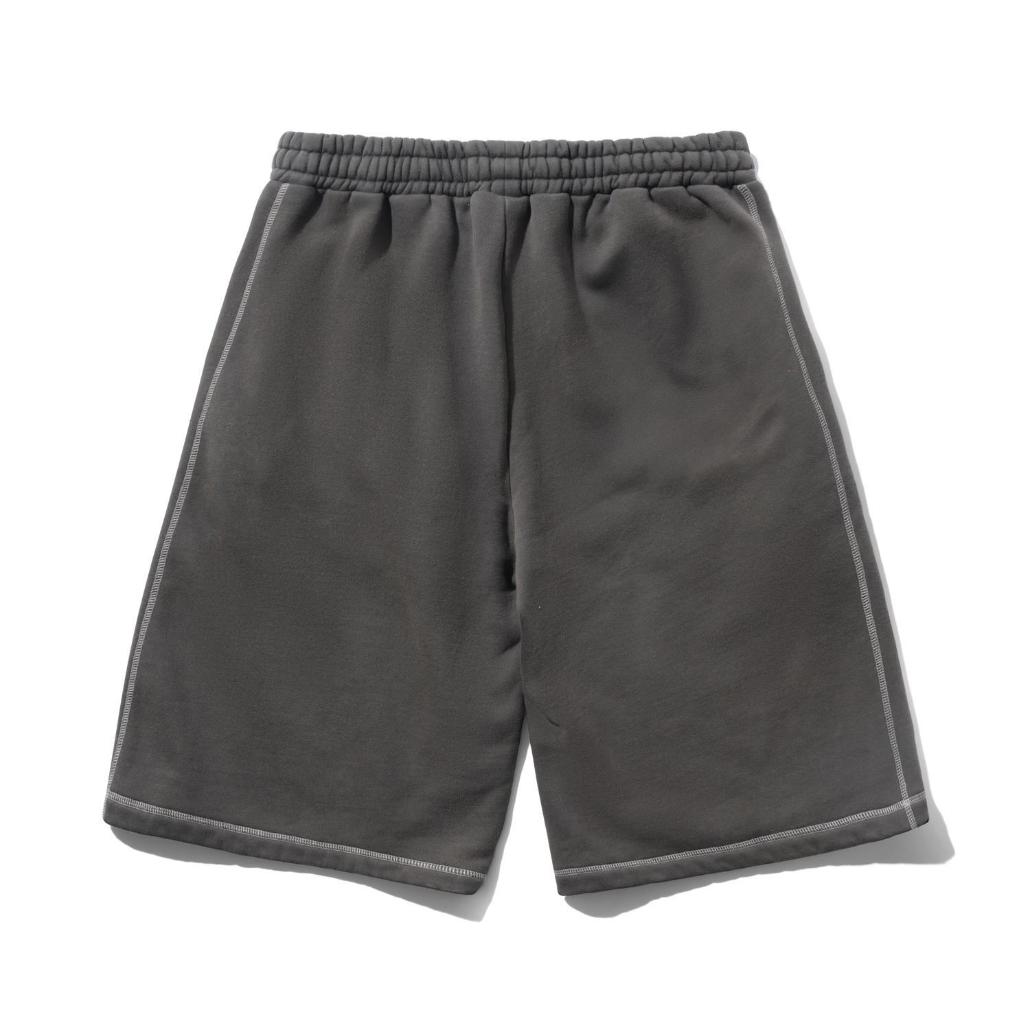 Overlock Stitch Fleece Shorts, Washed Black