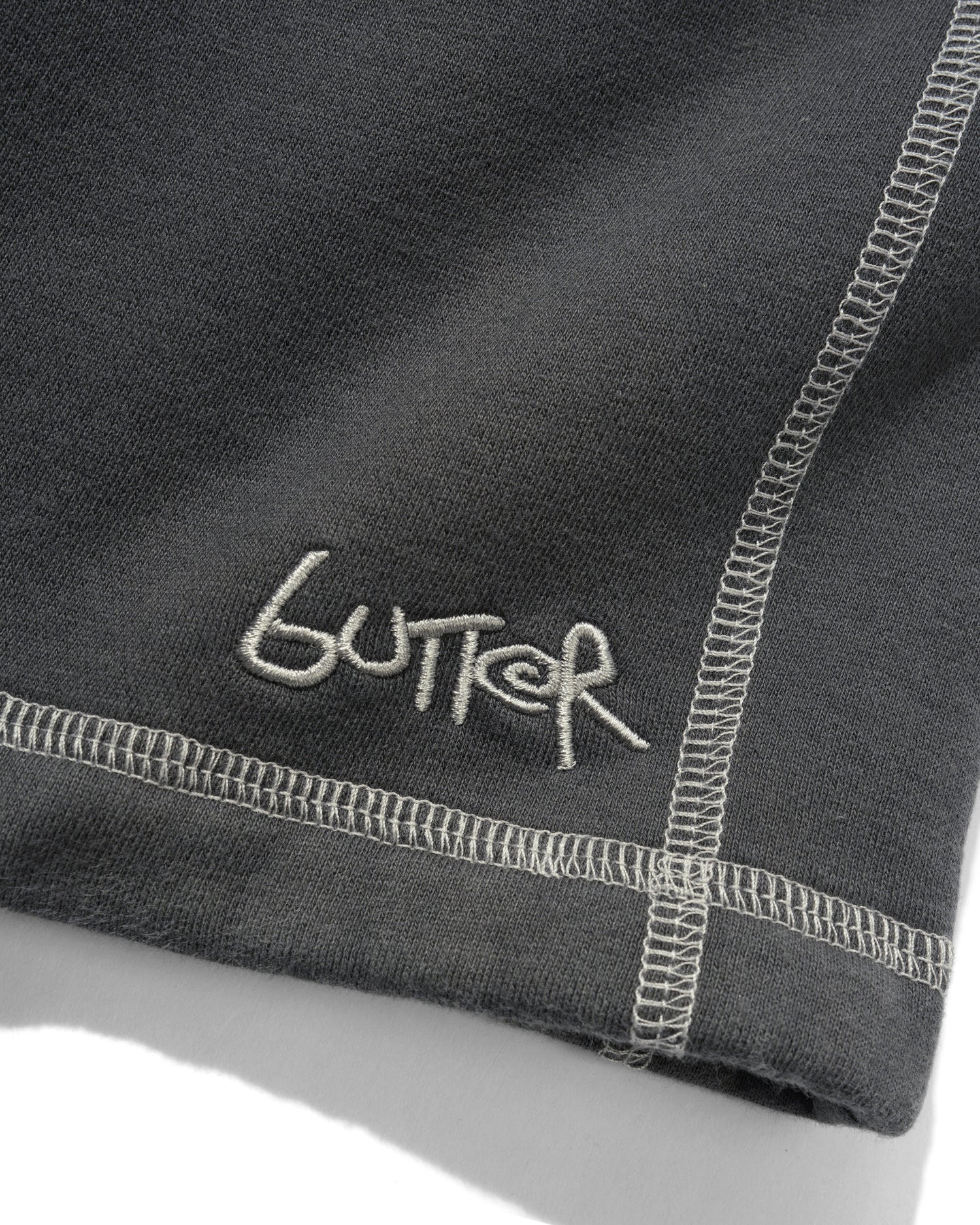 Overlock Stitch Fleece Shorts, Washed Black