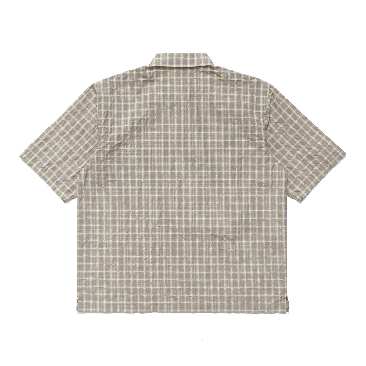 Oversized Snap Top Polo, Tan Plaid