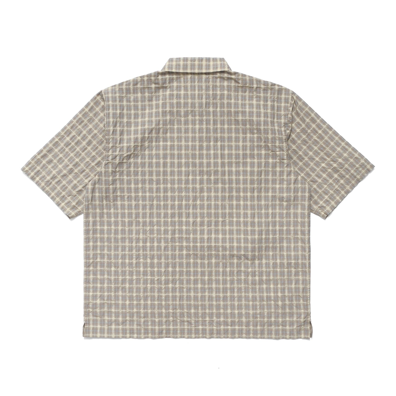 Oversized Snap Top Polo, Tan Plaid
