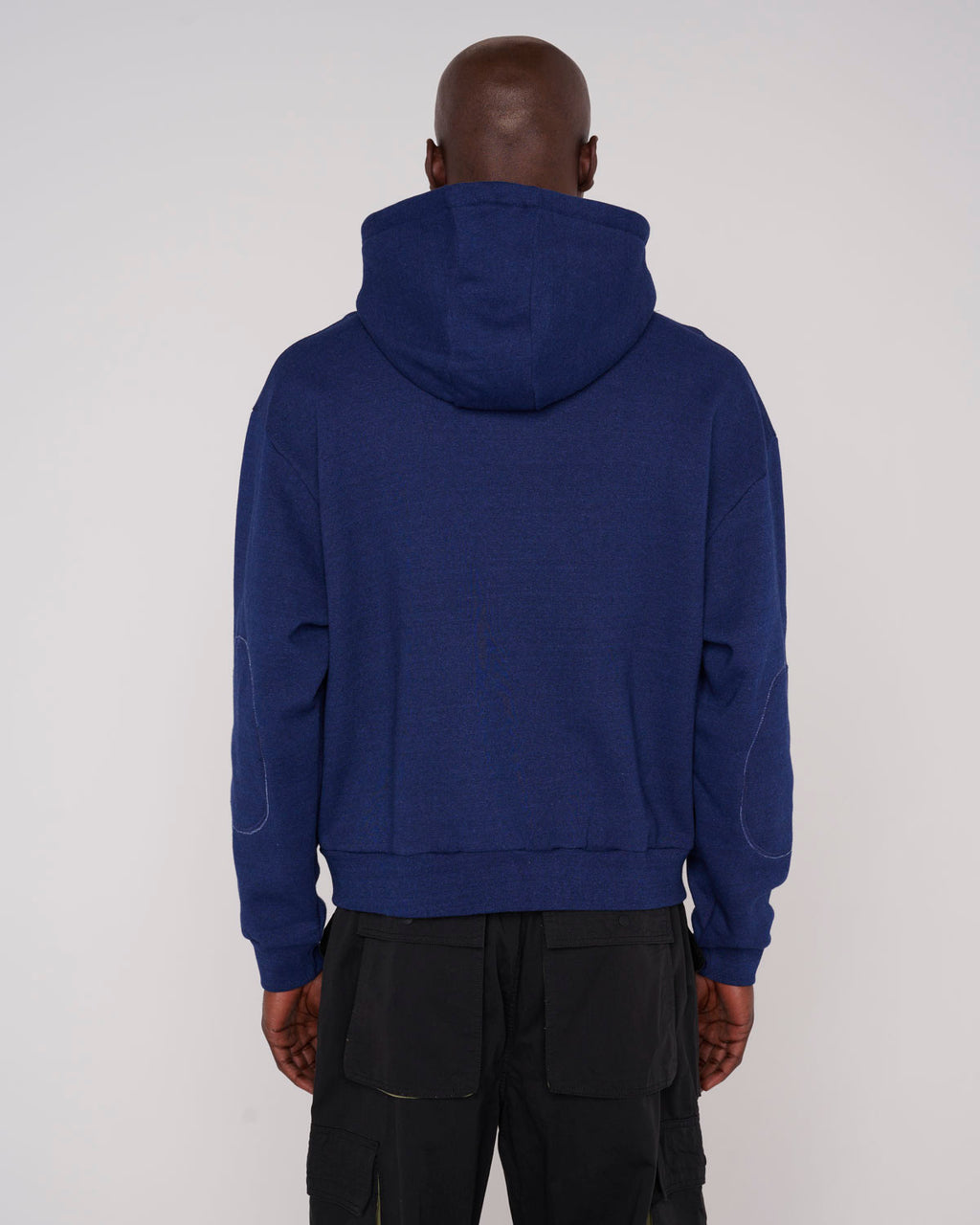 Padded Elbow Zip-Up Hood, Indigo