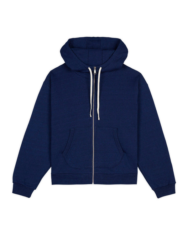 Brain Dead Padded Elbow Zip-Up Hood, Indigo