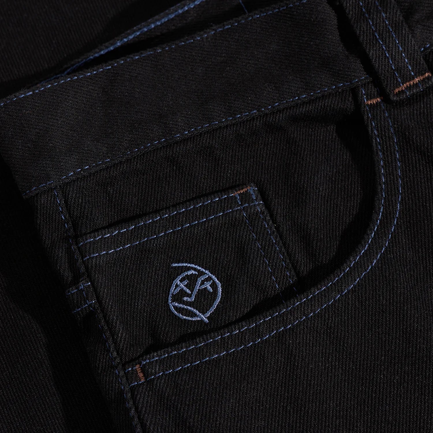 Big Boy Denim Jeans, Black / Blue Stitching