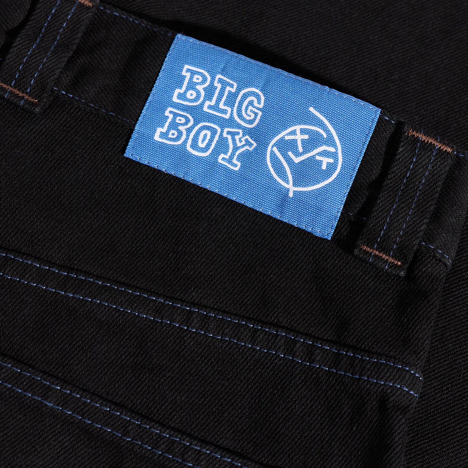 Big Boy Denim Jeans, Black / Blue Stitching