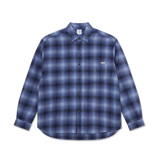 Polar Skate Co. Mitchell L/S Shirt, Shadow Check / Blue