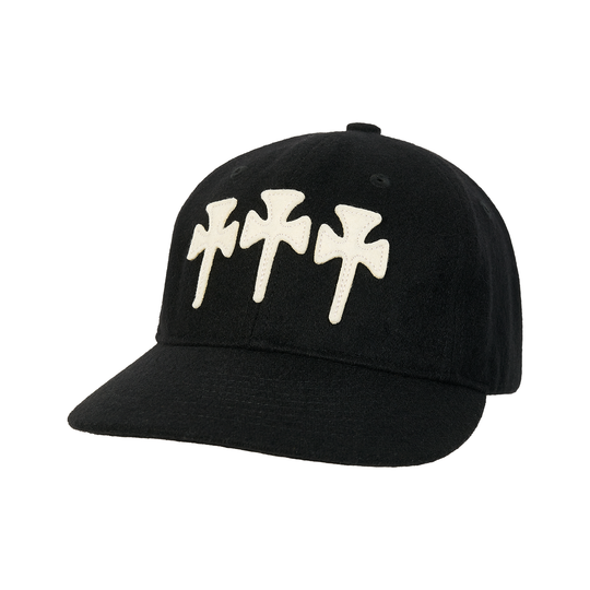 TTT Three Cross Wool Ball Hat, Black