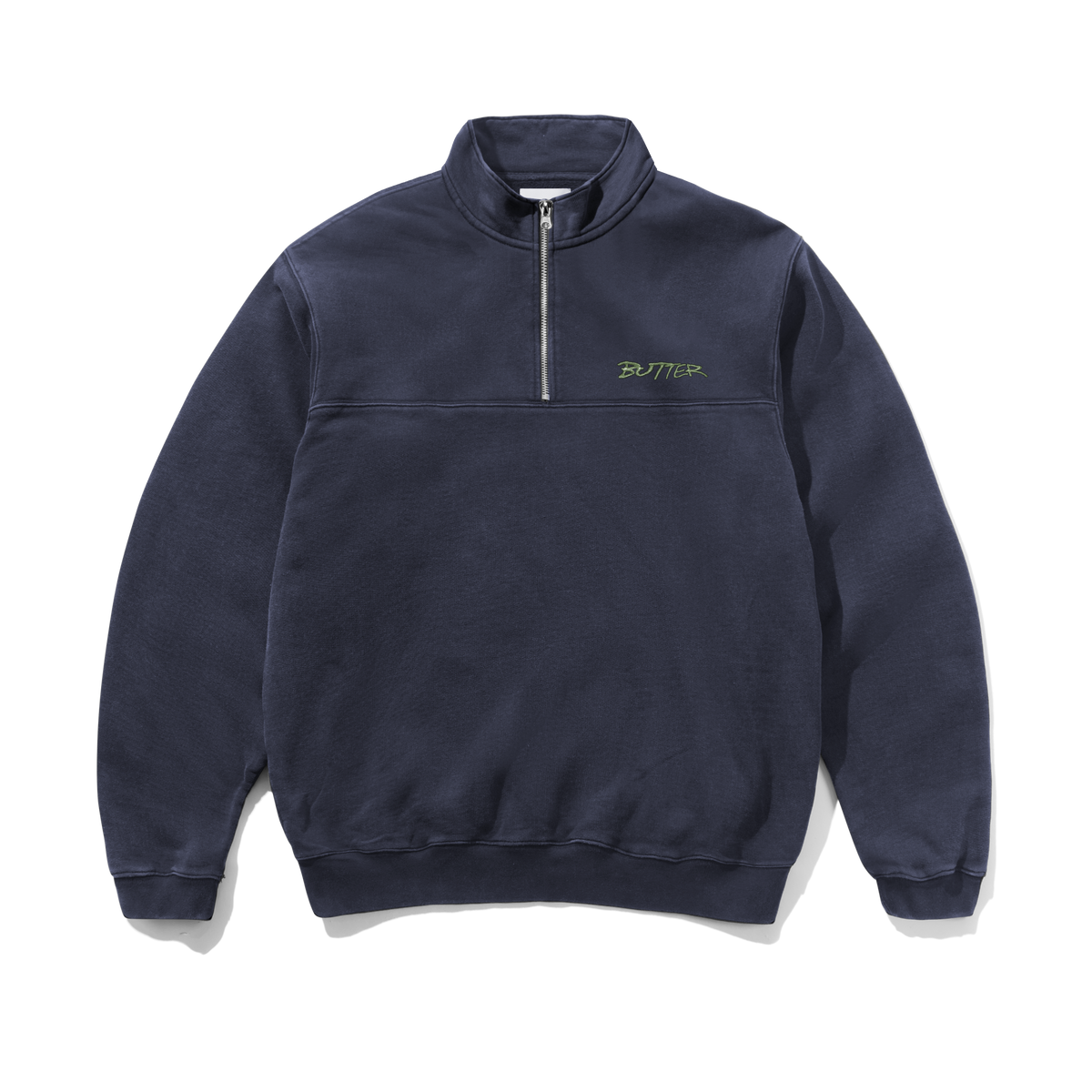 Panel 1/4 Zip Sweater, Washed Navy