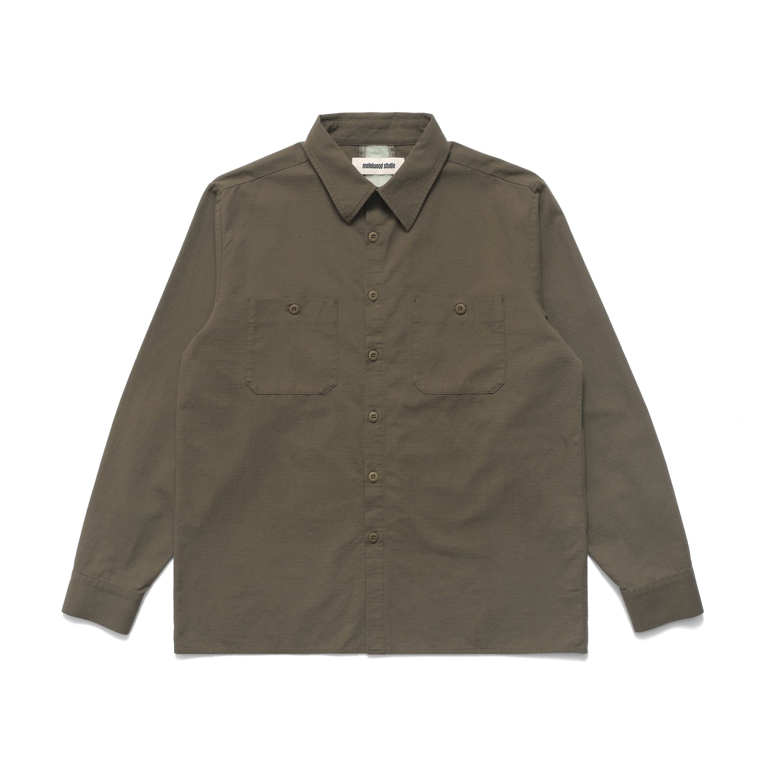 Paneled Work Shirt, Olive
