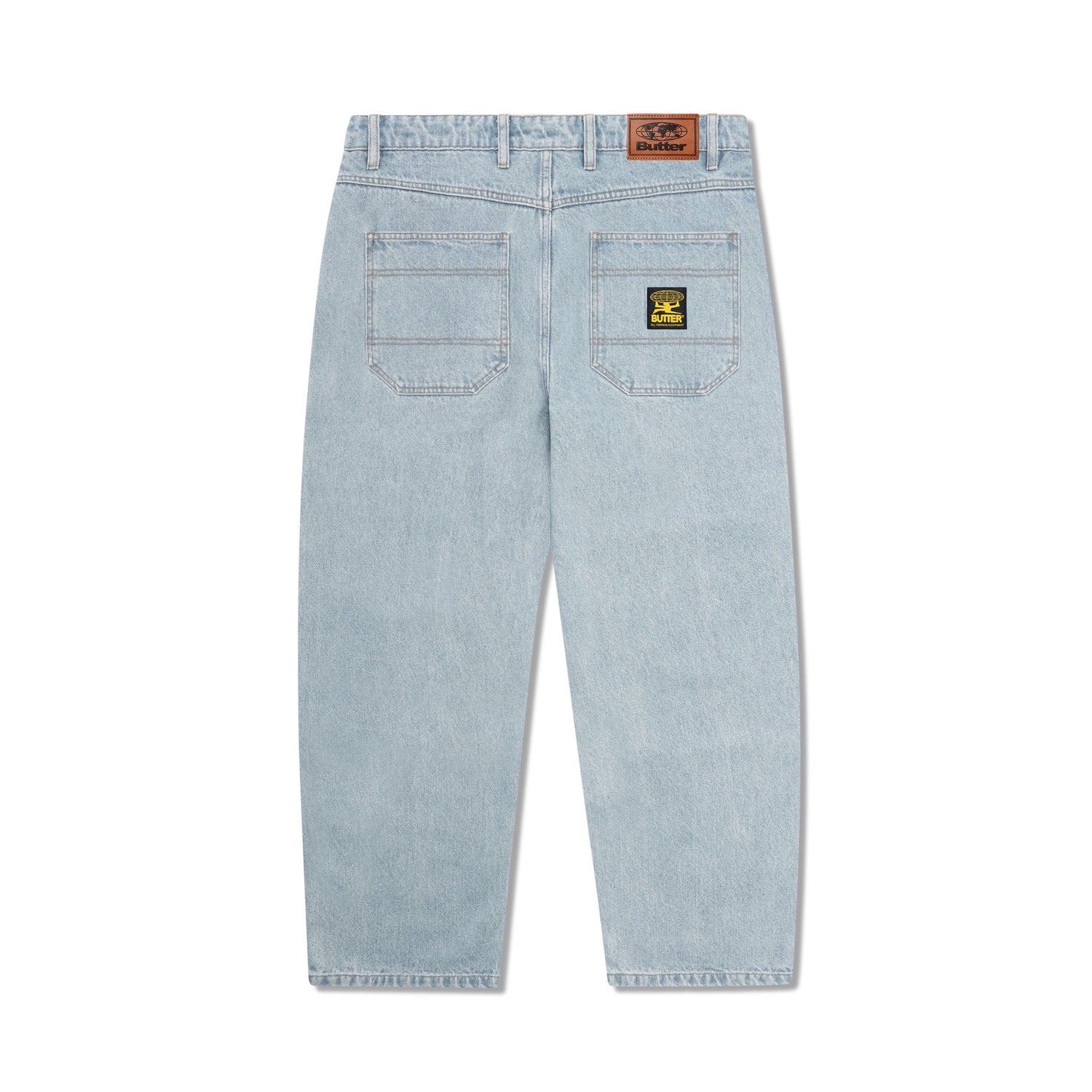 Patch Pocket Denim Jeans, Faded Light Blue