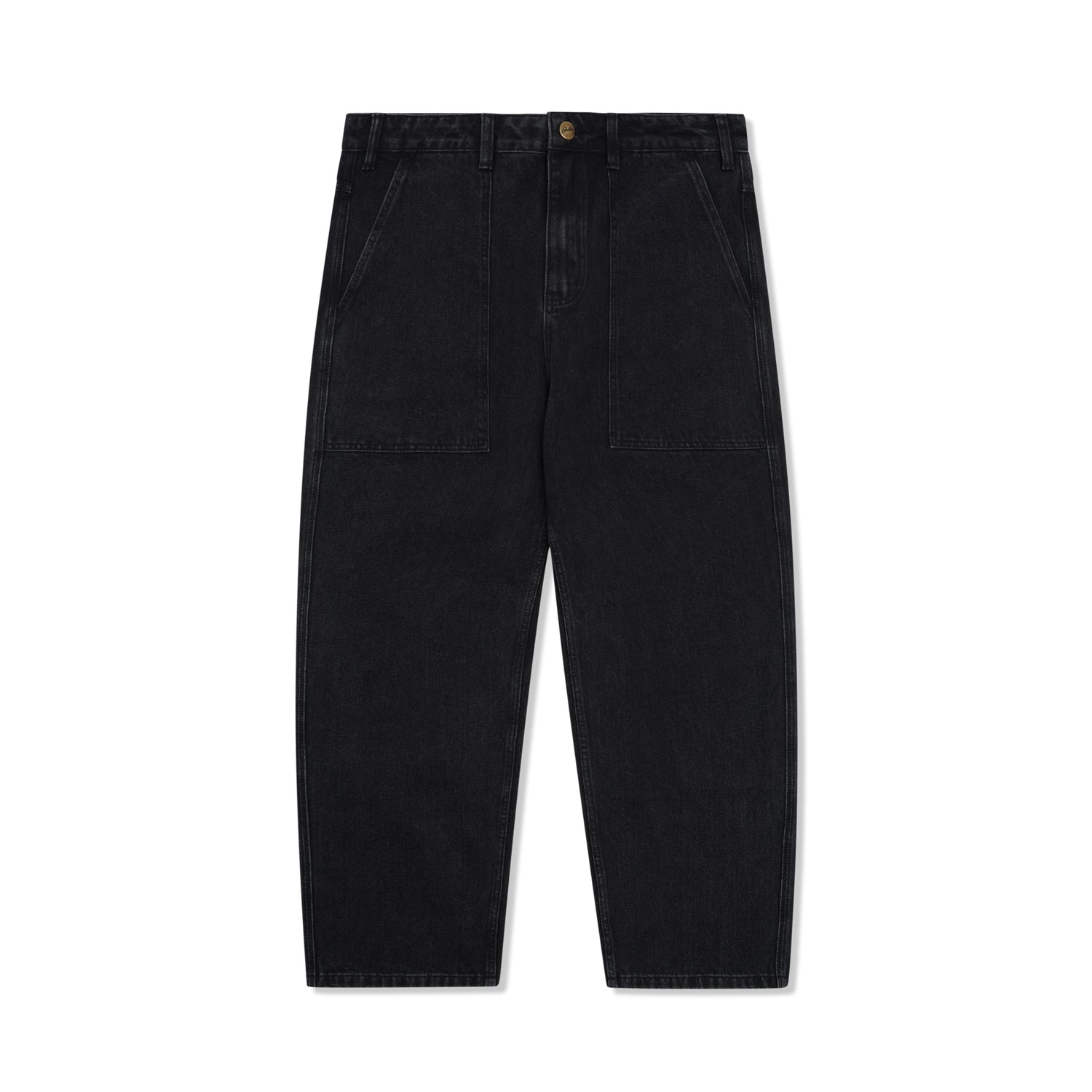 Patch Pocket Denim Jeans, Washed Black