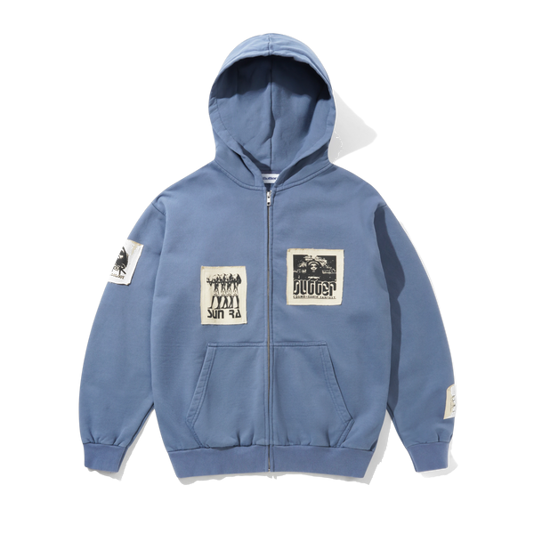 Butter Goods Patches Zip-Thru Hood, Washed Steel