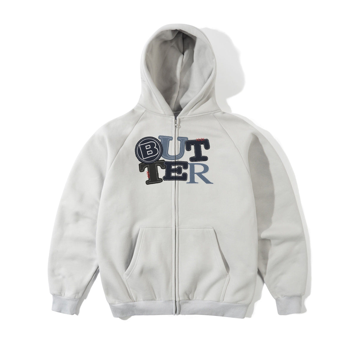Patchwork Zip-Thru Hood, Cement