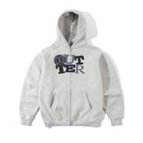 Patchwork Zip-Thru Hood, Cement
