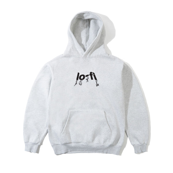 Lo-Fi Pendant Logo Pullover Hood, Ash