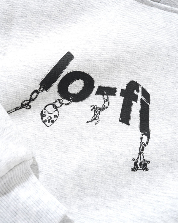 Lo-Fi Pendant Logo Pullover Hood, Ash