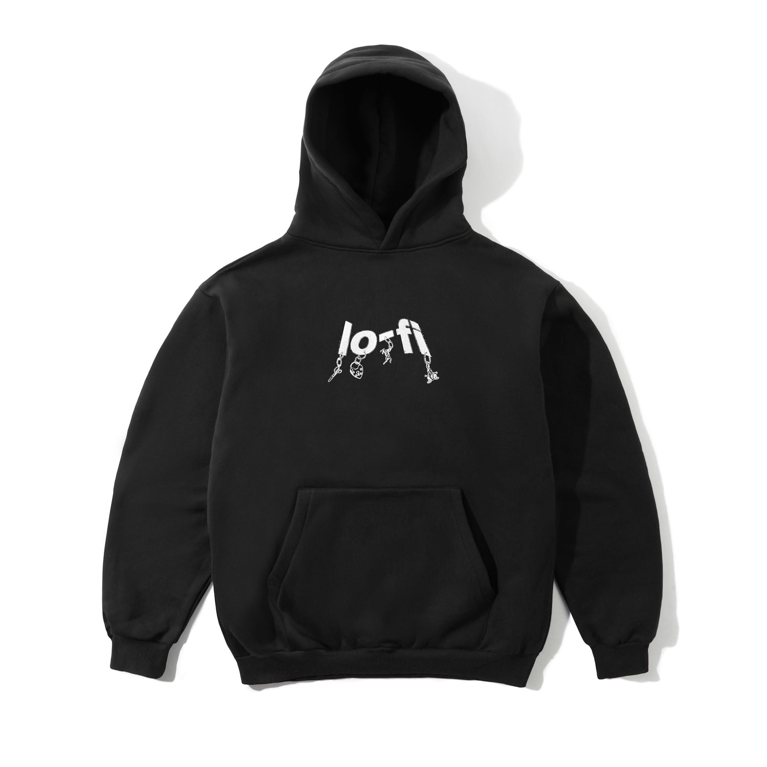 Pendant Logo Pullover Hood, Black