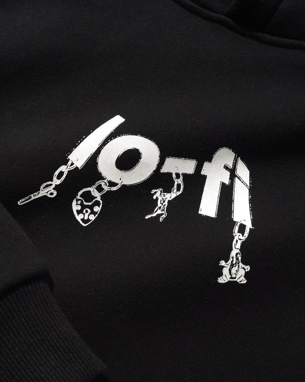 Lo-Fi Pendant Logo Pullover Hood, Black