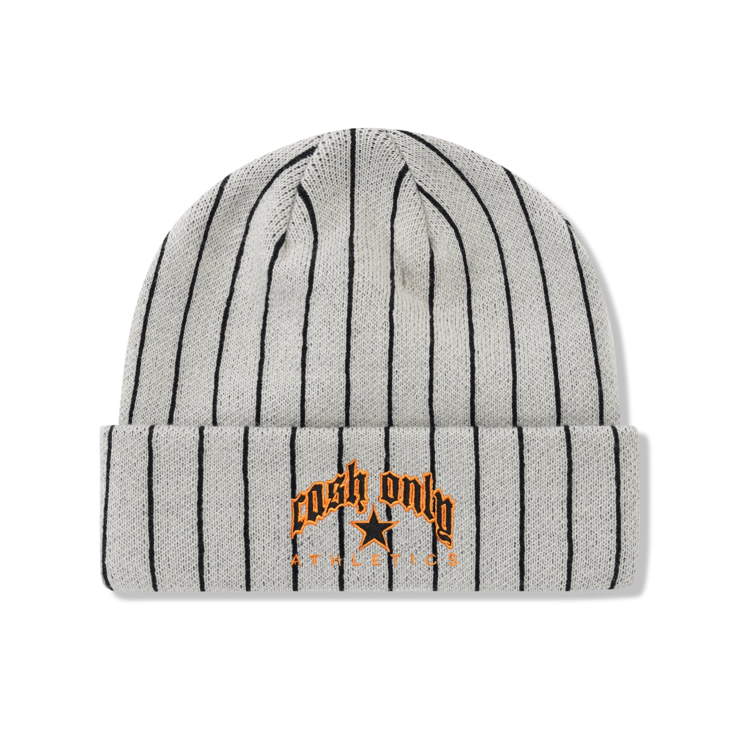 Pinstripe Beanie, Light Grey