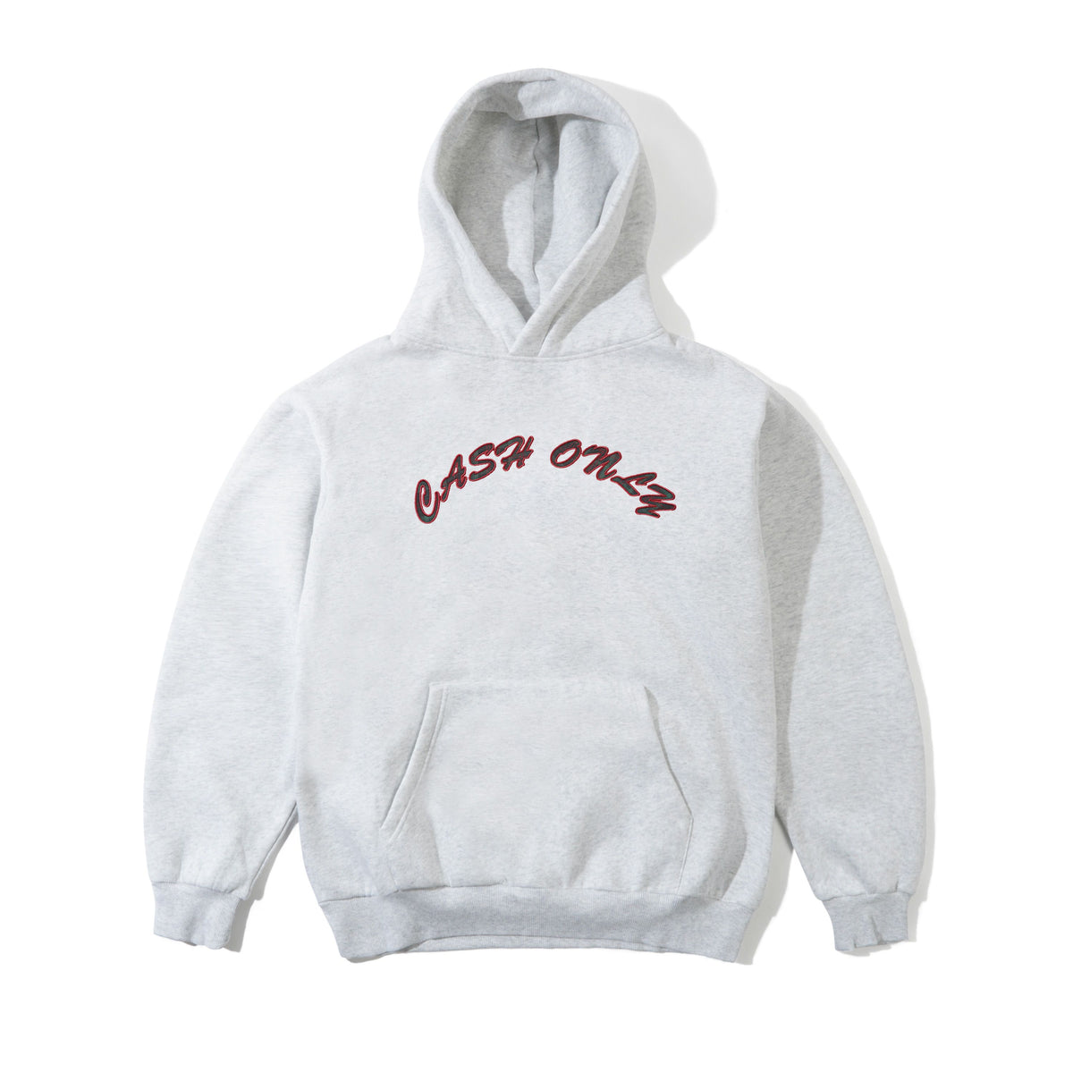 Plaid Applique Logo Pullover Hood, Ash