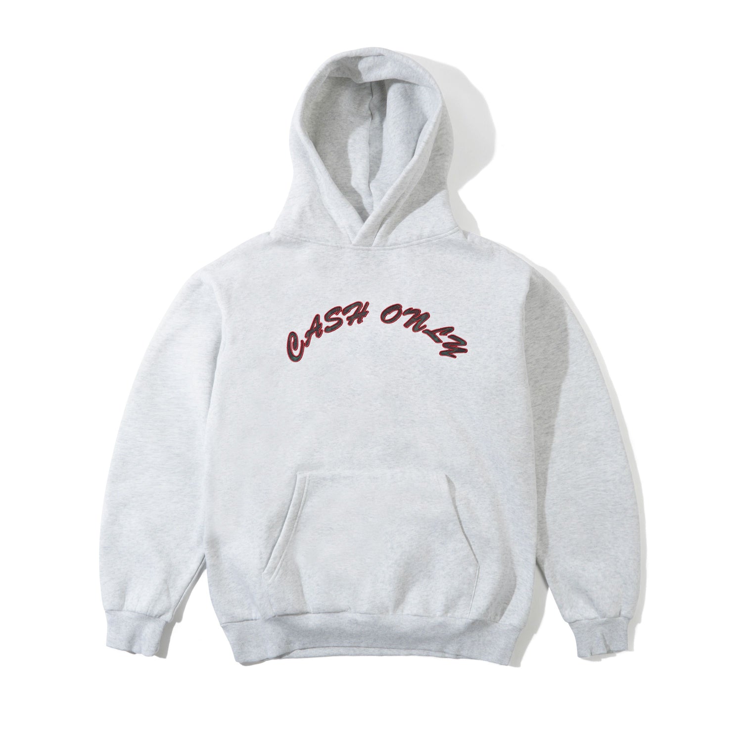 Plaid Applique Logo Pullover Hood, Ash