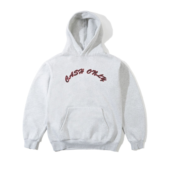 Plaid Applique Logo Pullover Hood, Ash