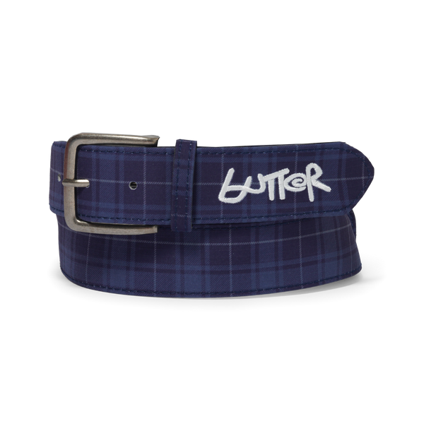 Butter Goods Plaid Belt, Navy
