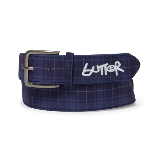 Plaid Belt, Navy