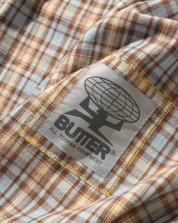 Butter Goods Plaid Equipment Anorak, Sky / Tan