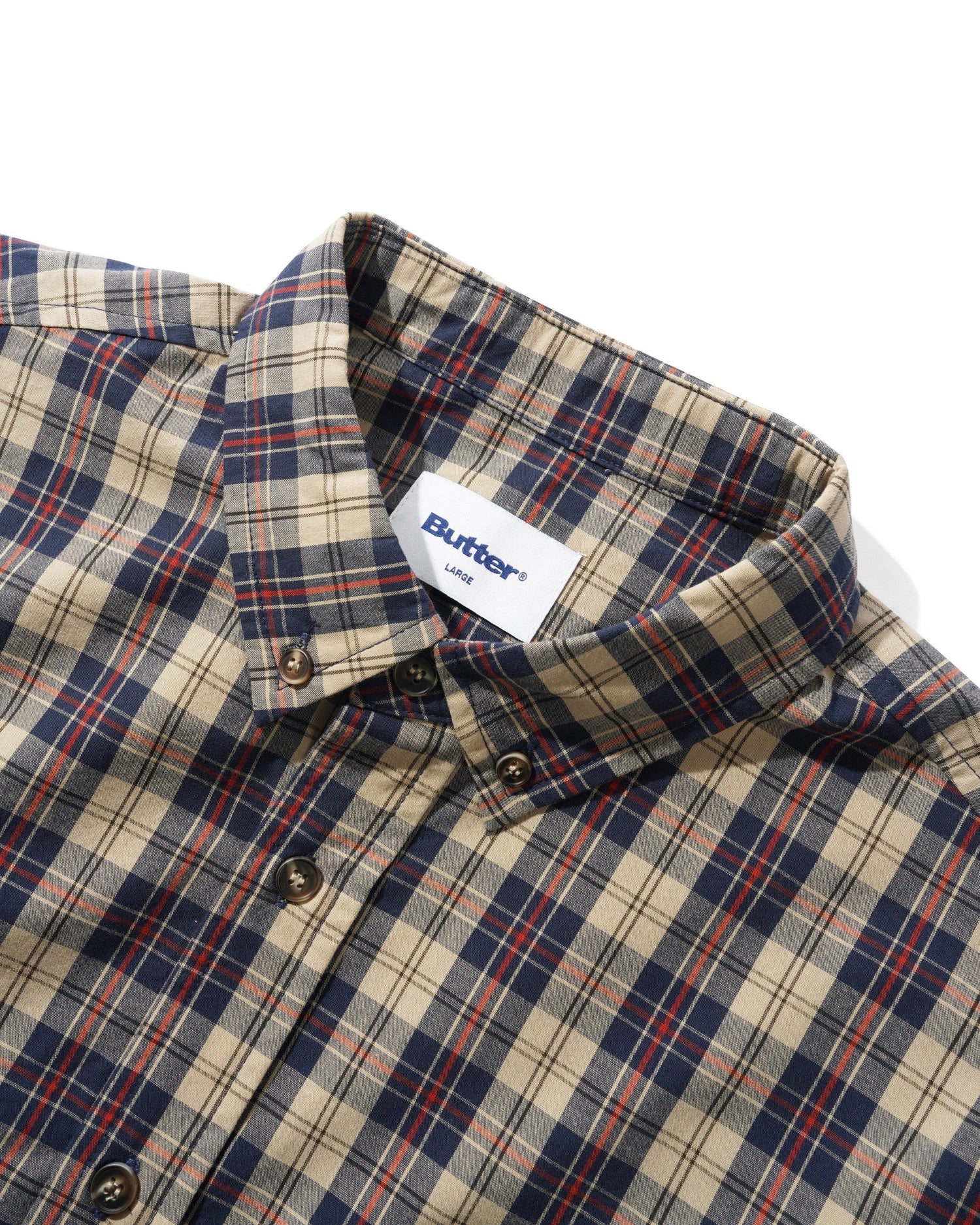 Plaid Shirt, Beige / Navy