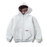 Plaid Lined Zip-Thru Hood, Ash