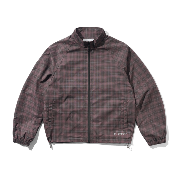 Butter Goods Plaid Nylon Jacket, Burgundy