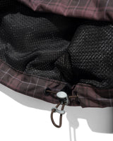 Plaid Nylon Jacket, Burgundy