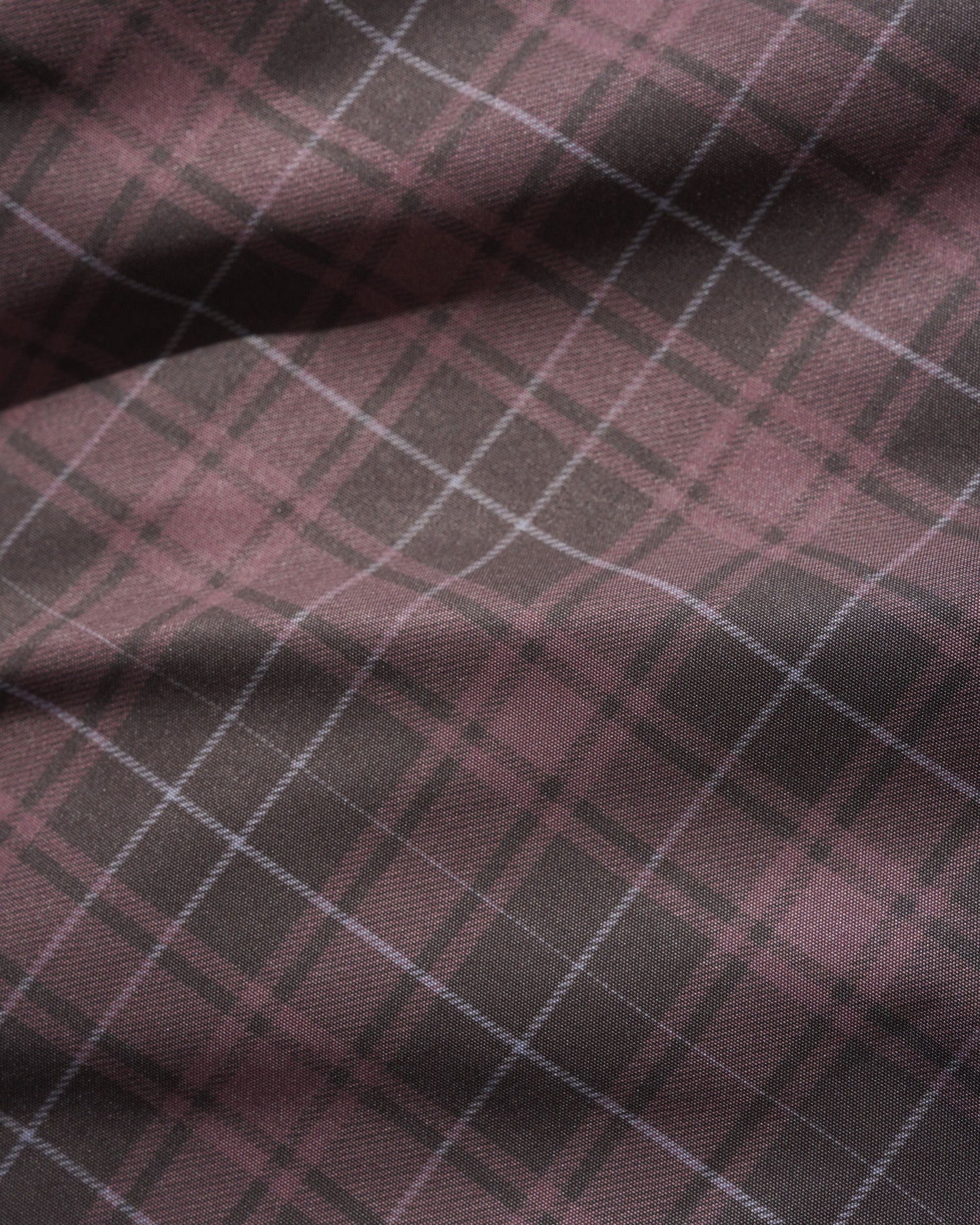 Plaid Nylon Jacket, Burgundy