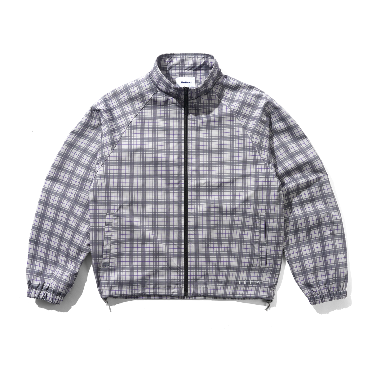 Plaid Nylon Jacket, Grey